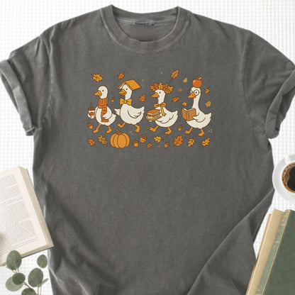 Fall Goose Autumn Reading Unisex T-Shirt - Book Social Club