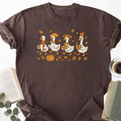 Fall Goose Autumn Reading Unisex T-Shirt - Book Social Club
