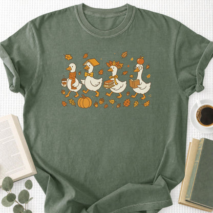 Fall Goose Autumn Reading Unisex T-Shirt - Book Social Club