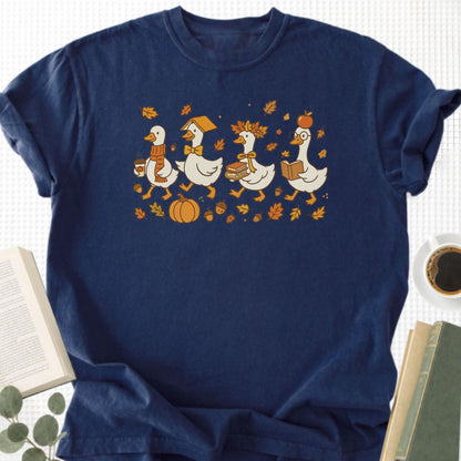 Fall Goose Autumn Reading Unisex T-Shirt - Book Social Club