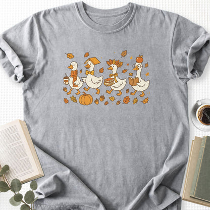 Fall Goose Autumn Reading Unisex T-Shirt - Book Social Club