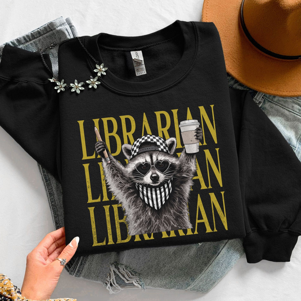 Feral Raccoon Librarian Unisex Sweatshirt - Book Social Club