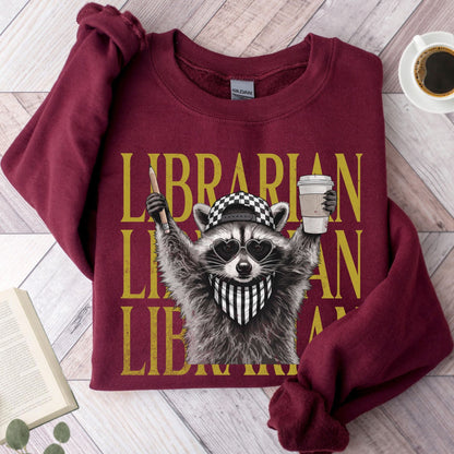 Feral Raccoon Librarian Unisex Sweatshirt - Book Social Club