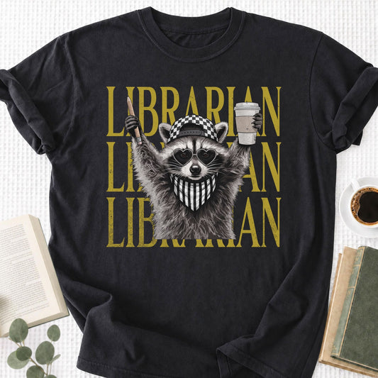 Feral Raccoon Librarian Unisex T-Shirt - Book Social Club