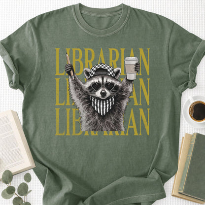 Feral Raccoon Librarian Unisex T-Shirt - Book Social Club