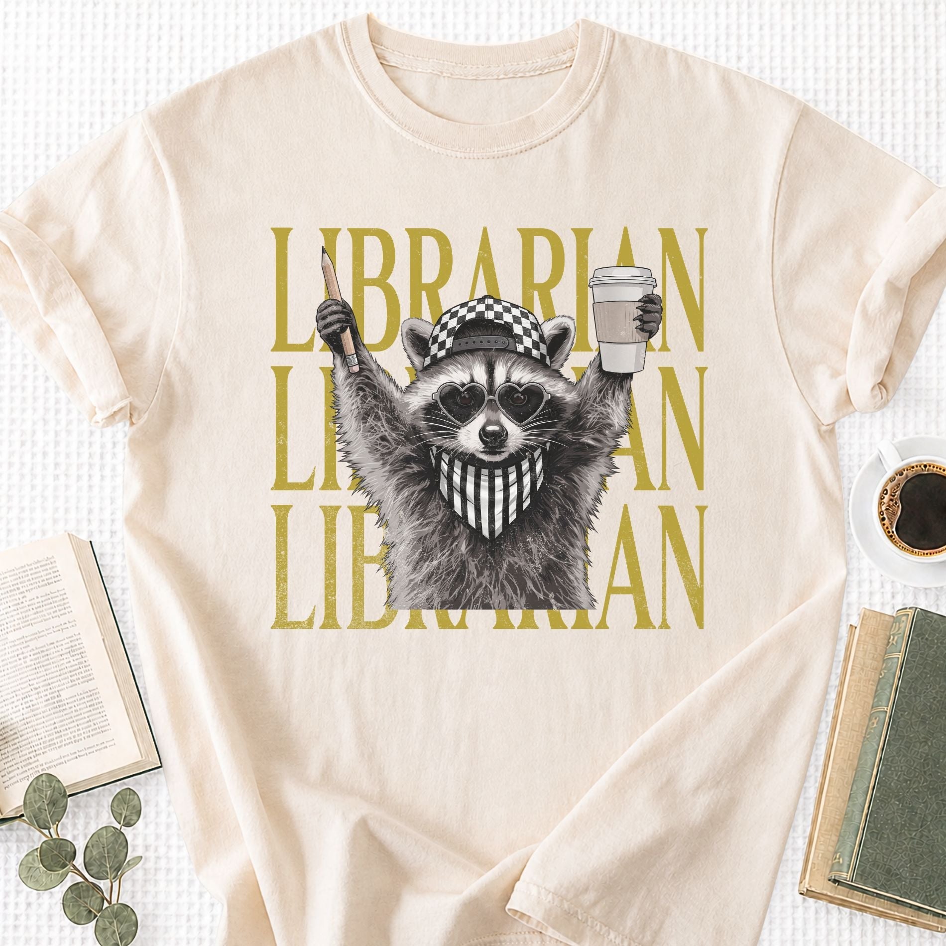 Feral Raccoon Librarian Unisex T-Shirt - Book Social Club