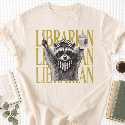 Feral Raccoon Librarian Unisex T-Shirt - Book Social Club