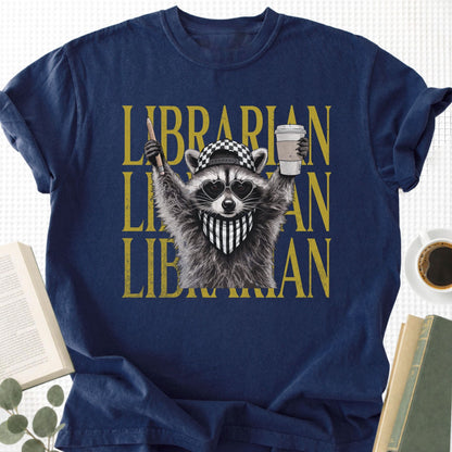 Feral Raccoon Librarian Unisex T-Shirt - Book Social Club