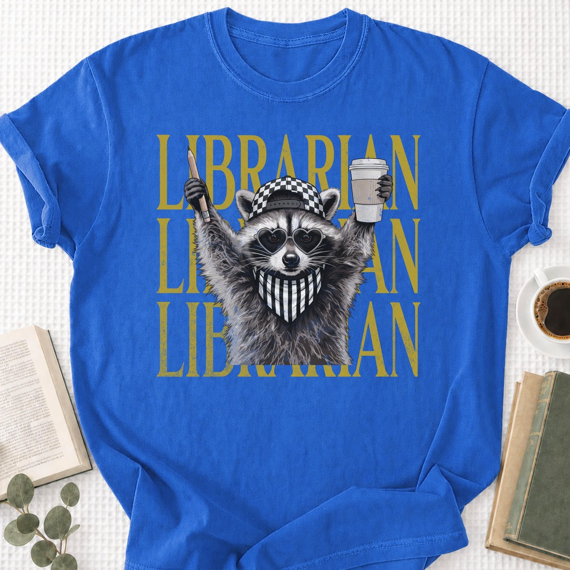 Feral Raccoon Librarian Unisex T-Shirt - Book Social Club