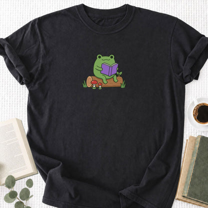 Flog Reading On A Log Unisex T-Shirt - Book Social Club