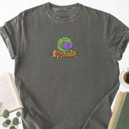 Flog Reading On A Log Unisex T-Shirt - Book Social Club