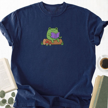 Flog Reading On A Log Unisex T-Shirt - Book Social Club