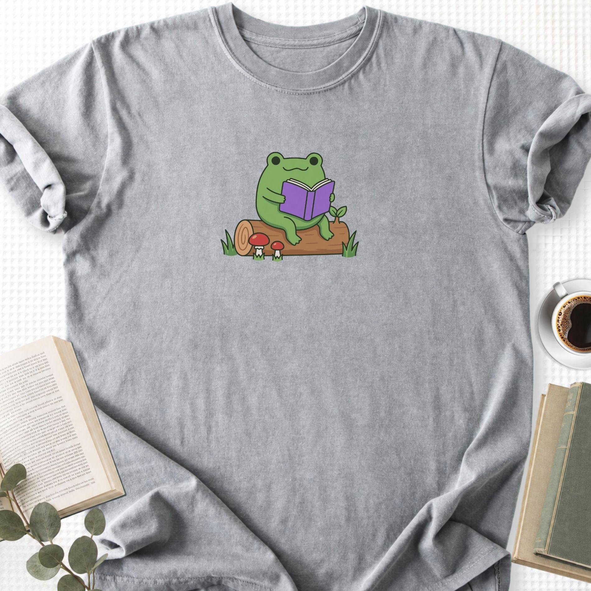 Flog Reading On A Log Unisex T-Shirt - Book Social Club