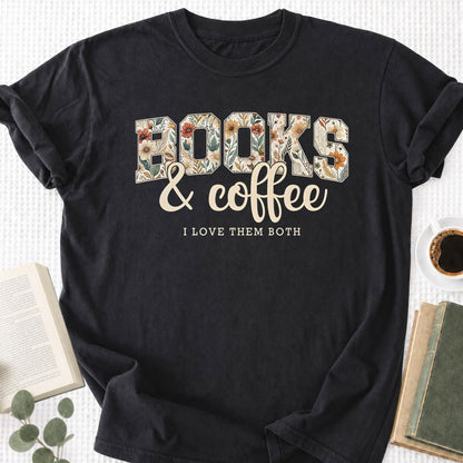 Floral Book & Coffee Unisex T-Shirt - Book Social Club