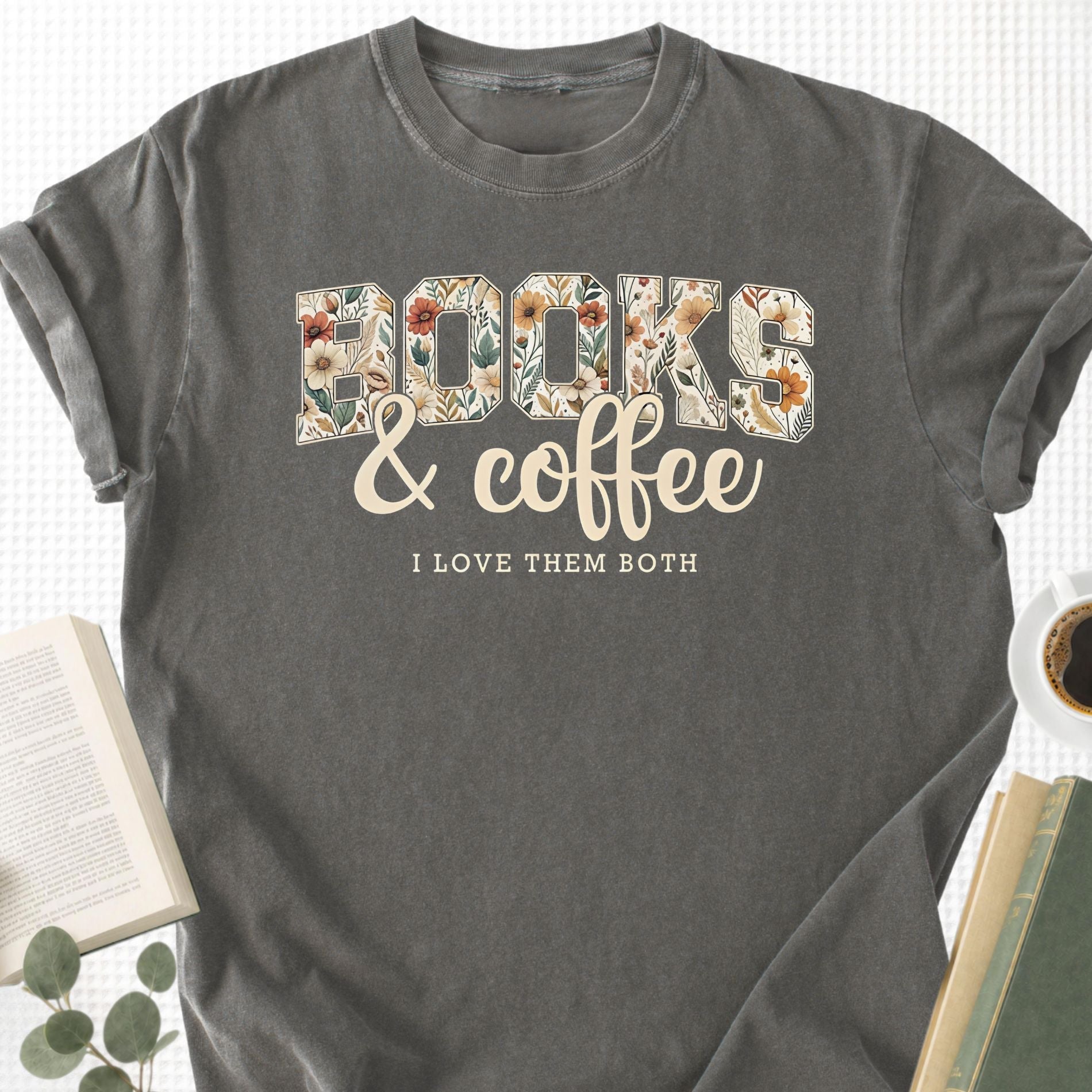 Floral Book & Coffee Unisex T-Shirt - Book Social Club