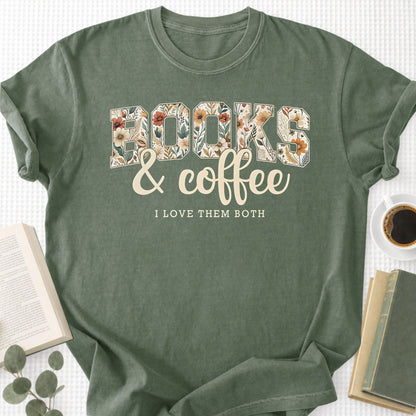 Floral Book & Coffee Unisex T-Shirt - Book Social Club