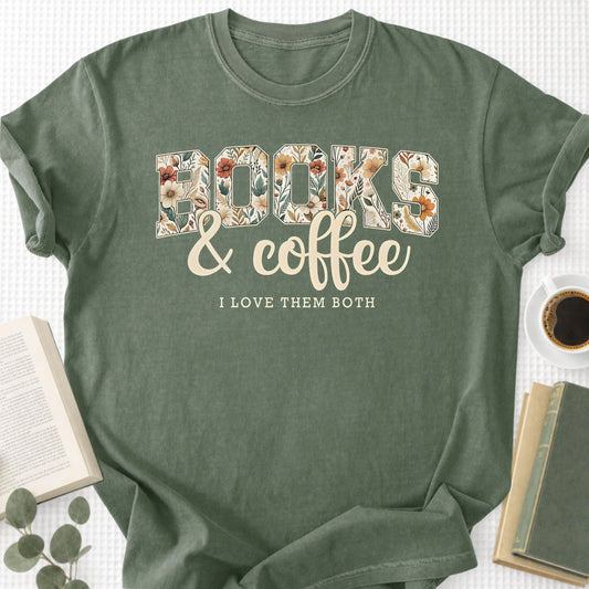 Floral Book & Coffee Unisex T-Shirt - Book Social Club