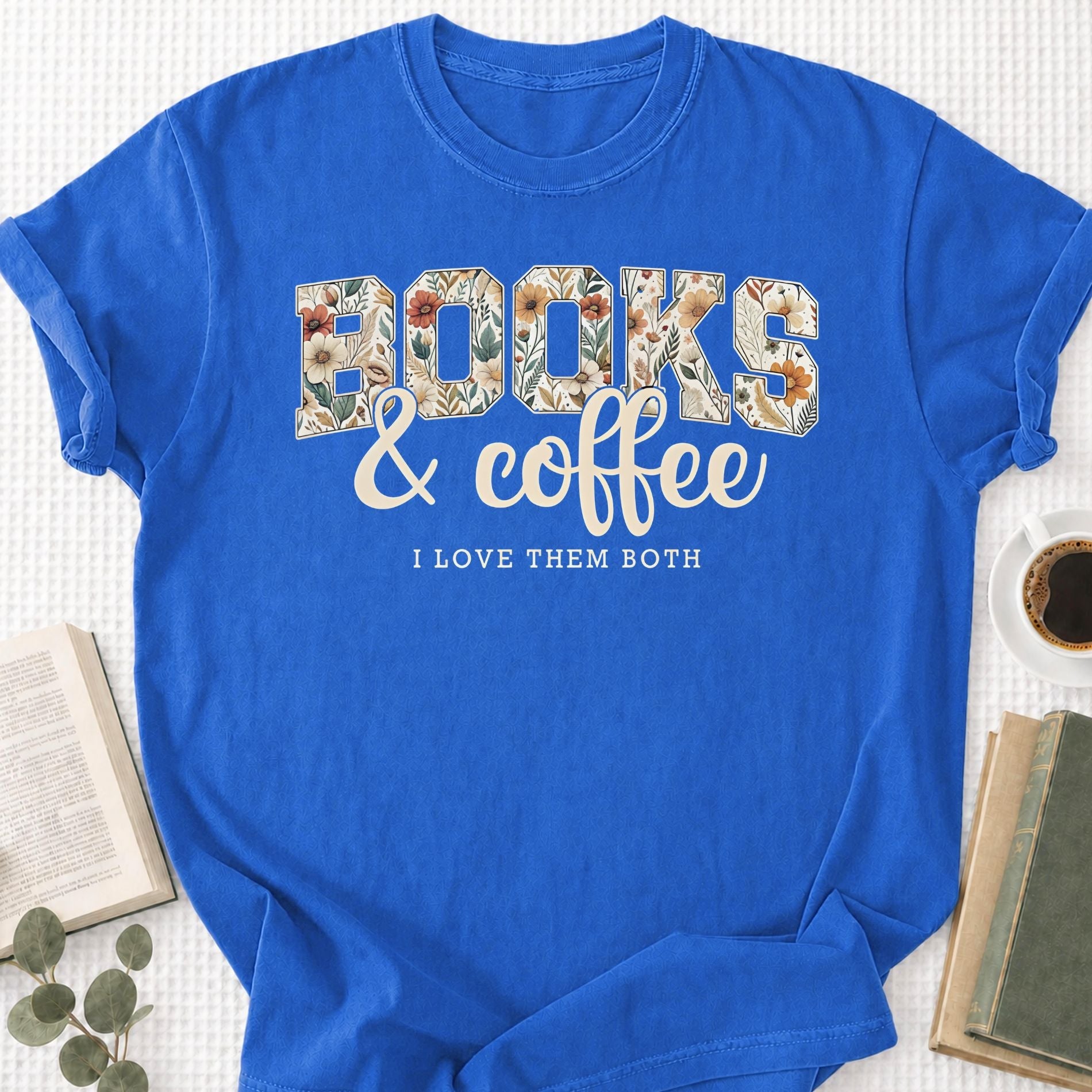 Floral Book & Coffee Unisex T-Shirt - Book Social Club