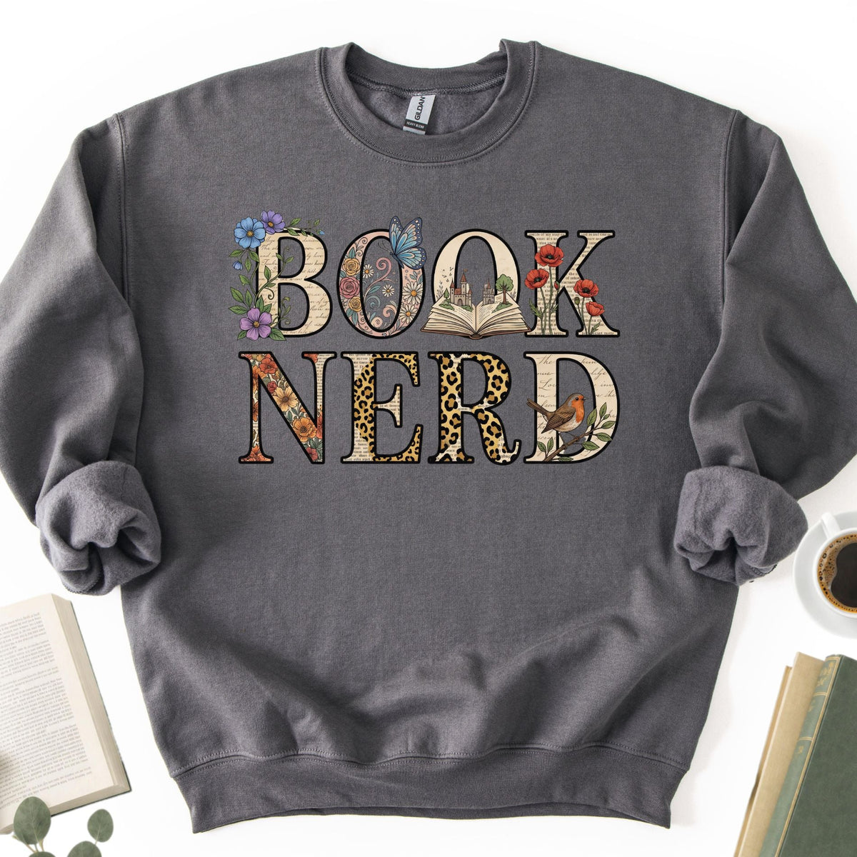 Floral Book Nerd Unisex Sweatshirt - Book Social Club