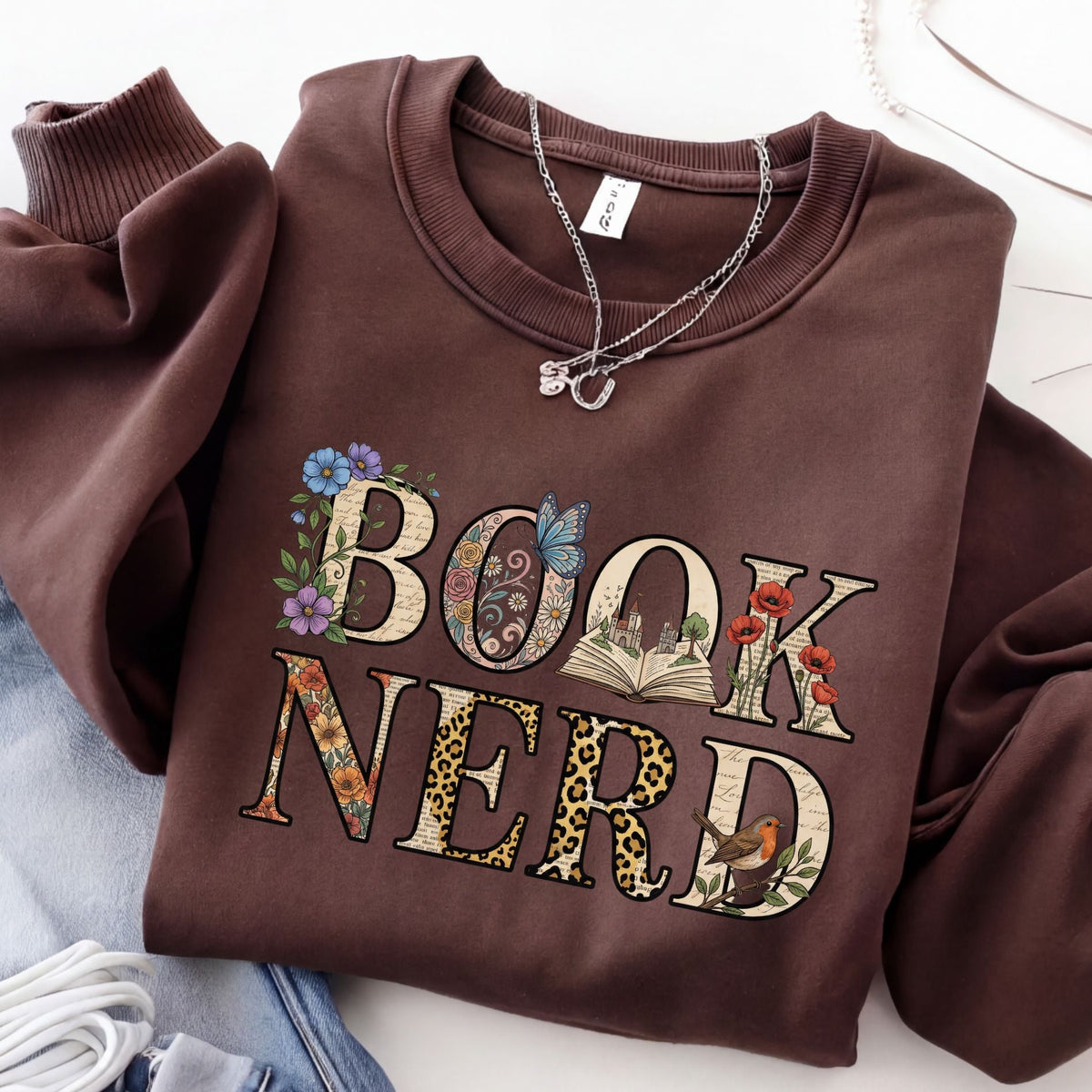 Floral Book Nerd Unisex Sweatshirt - Book Social Club