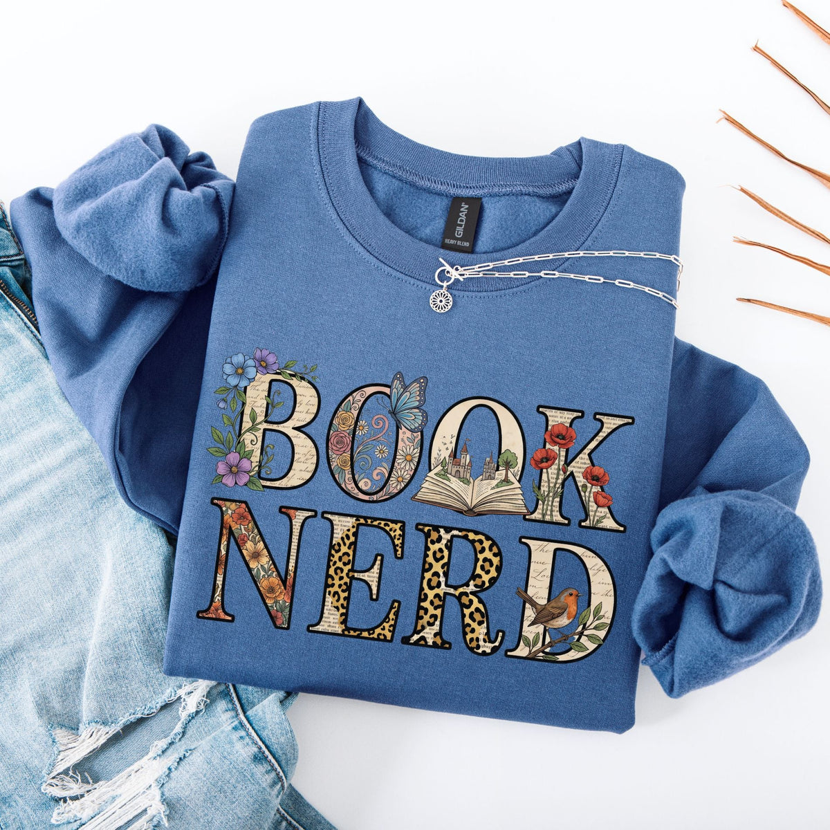 Floral Book Nerd Unisex Sweatshirt - Book Social Club