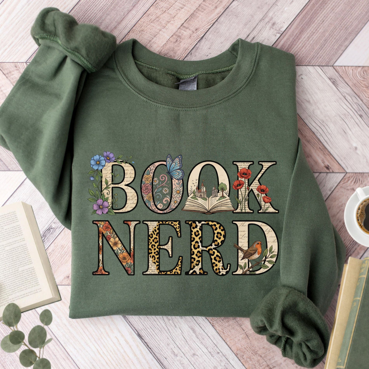 Floral Book Nerd Unisex Sweatshirt - Book Social Club