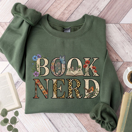 Floral Book Nerd Unisex Sweatshirt - Book Social Club