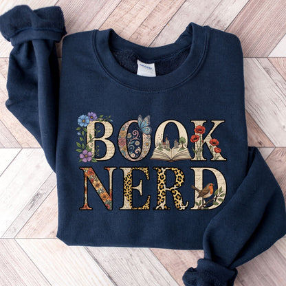 Floral Book Nerd Unisex Sweatshirt - Book Social Club