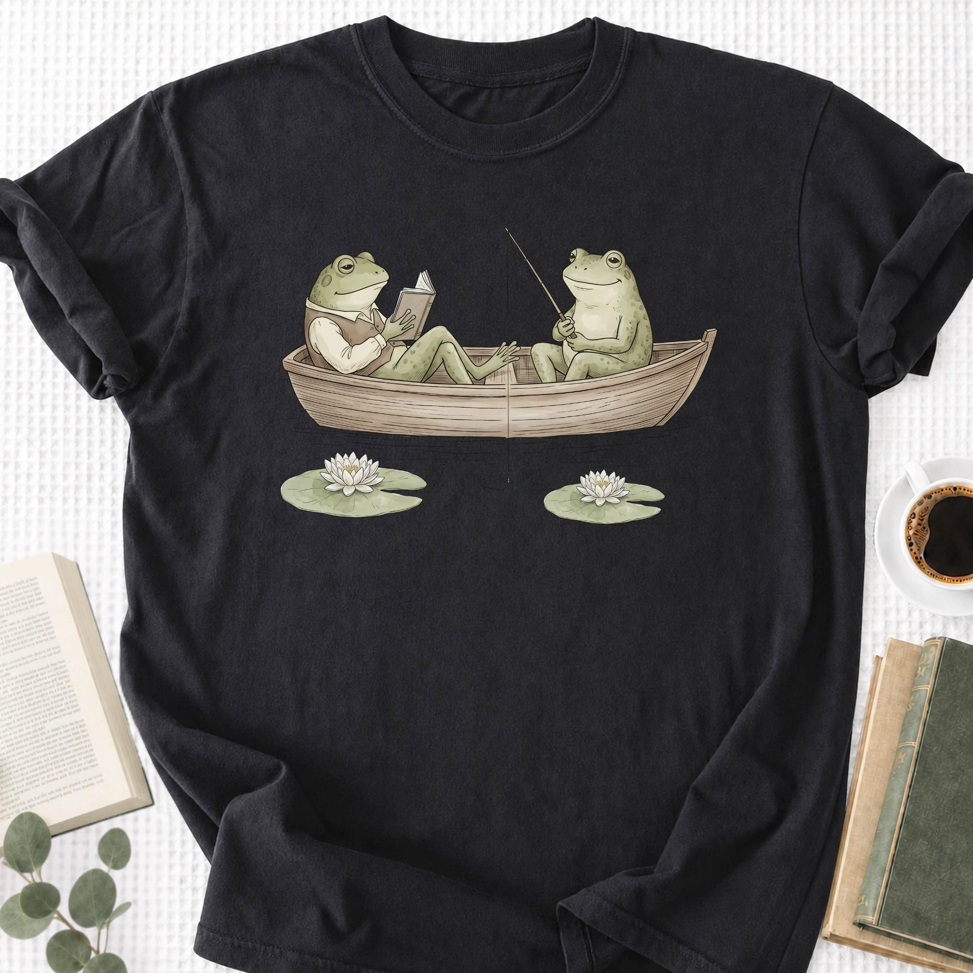 Frog Reading Cottagecore Unisex Shirt, Book Lover Gift - Book Social Club