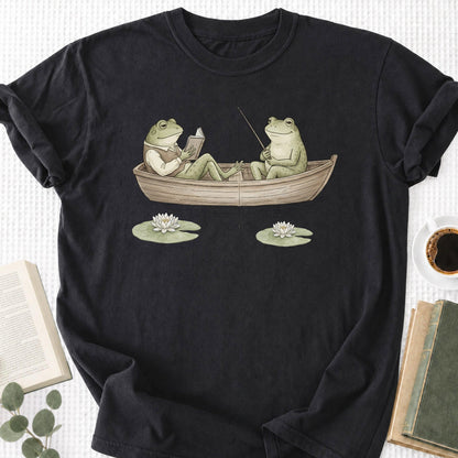 Frog Reading Cottagecore Unisex Shirt, Book Lover Gift - Book Social Club