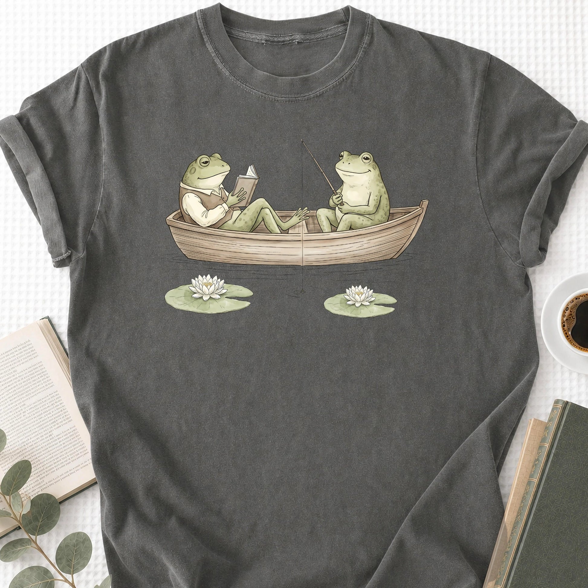 Frog Reading Cottagecore Unisex Shirt, Book Lover Gift - Book Social Club