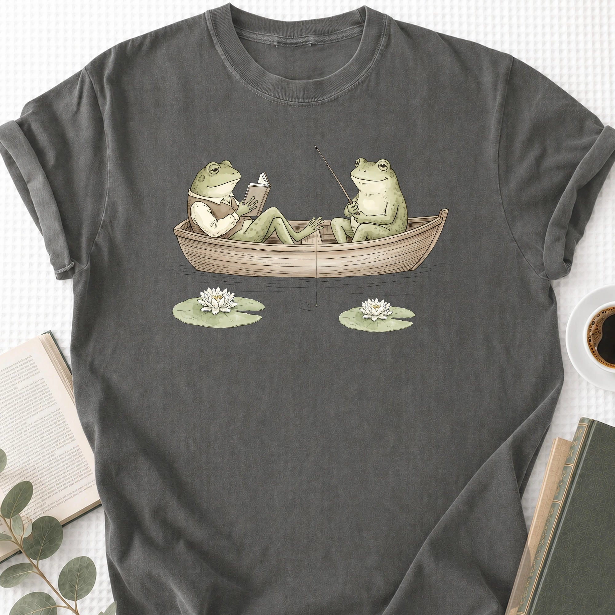 Frog Reading Cottagecore Unisex Shirt, Book Lover Gift - Book Social Club
