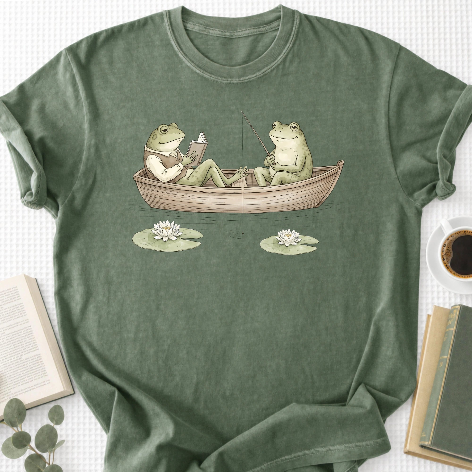 Frog Reading Cottagecore Unisex Shirt, Book Lover Gift - Book Social Club