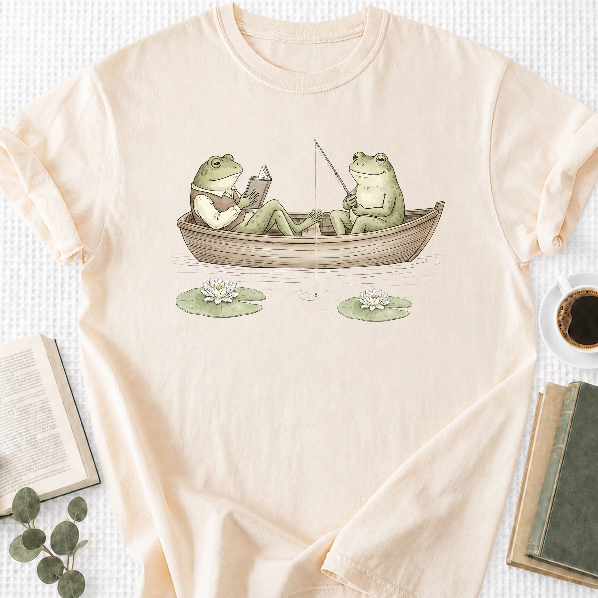 Frog Reading Cottagecore Unisex Shirt, Book Lover Gift - Book Social Club