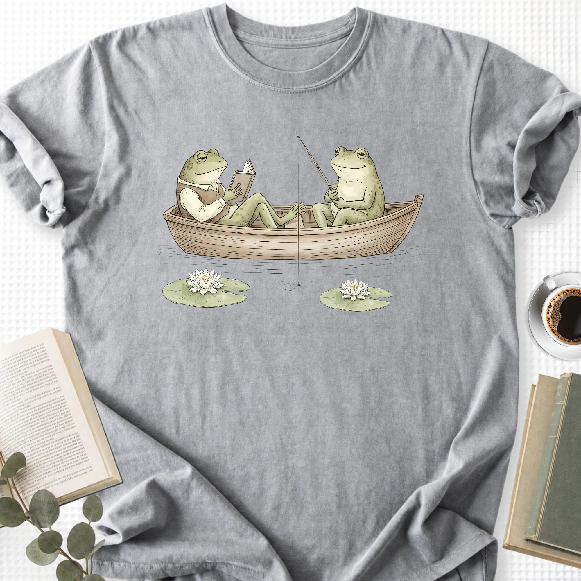Frog Reading Cottagecore Unisex Shirt, Book Lover Gift - Book Social Club