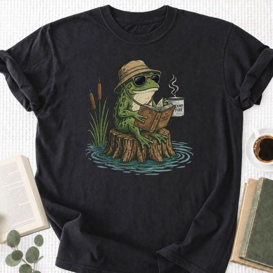 Frog Reading Unisex T-Shirt - Book Social Club
