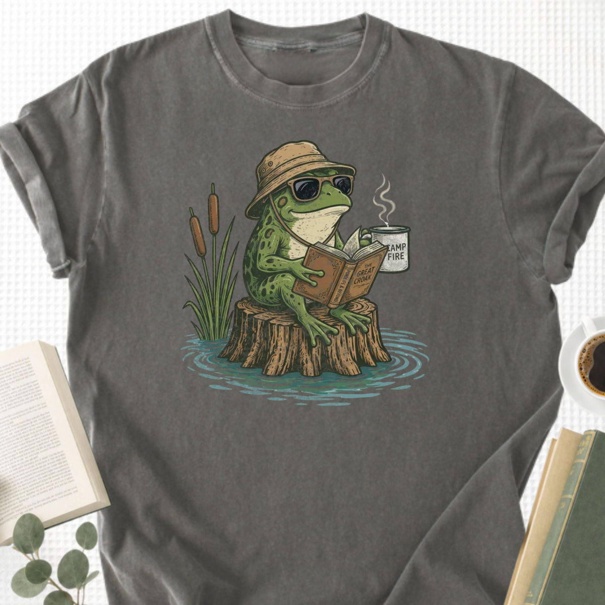 Frog Reading Unisex T-Shirt - Book Social Club
