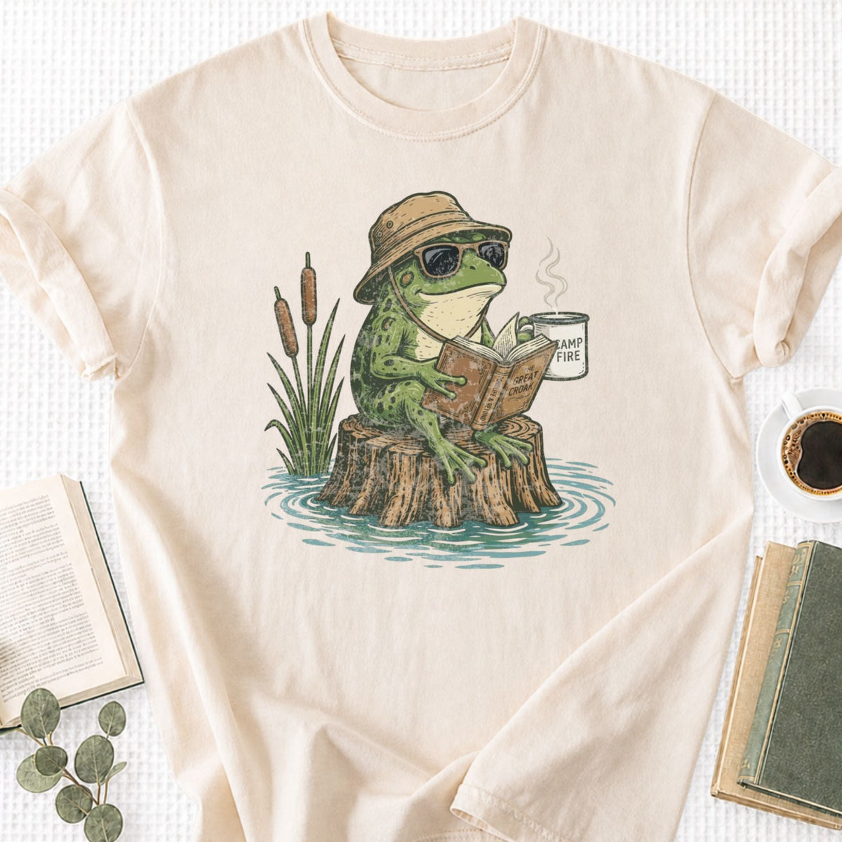 Frog Reading Unisex T-Shirt - Book Social Club