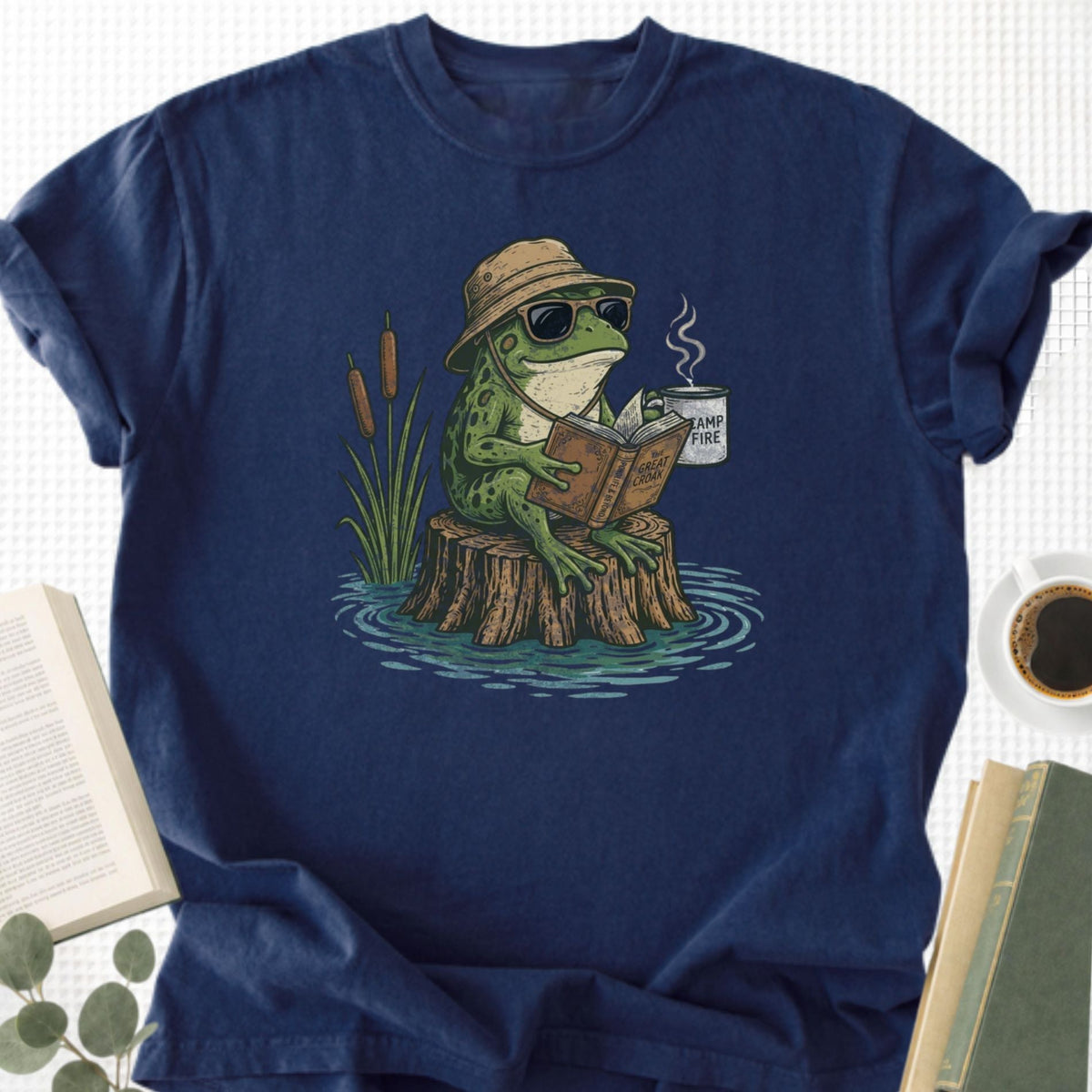Frog Reading Unisex T-Shirt - Book Social Club
