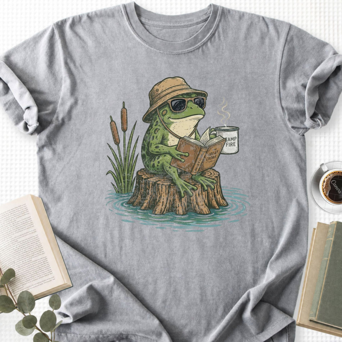 Frog Reading Unisex T-Shirt - Book Social Club