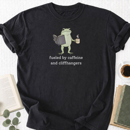 Fueled By Caffeine and Cliffhangers Unisex T-Shirt - Book Social Club