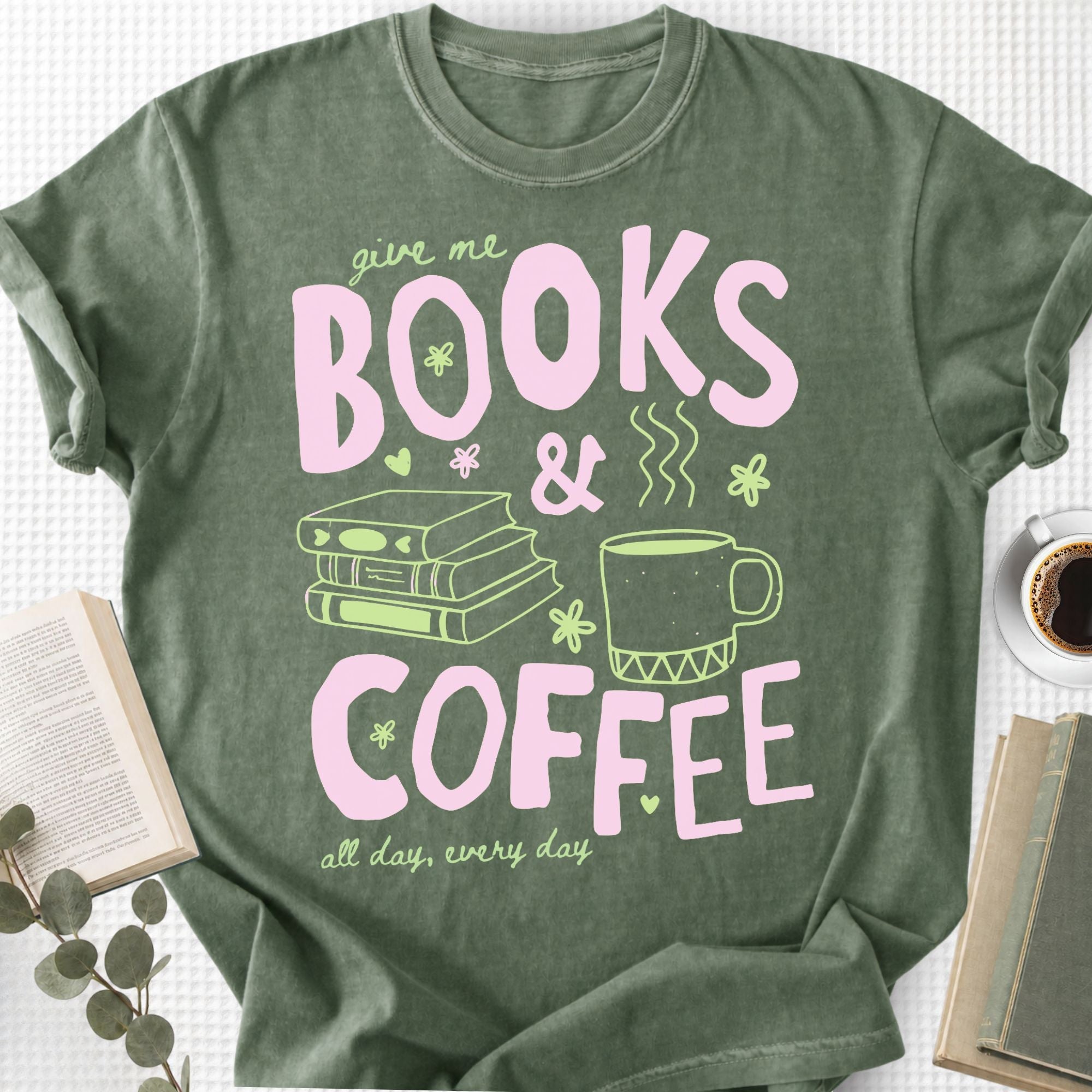 Give Me Books and Coffee Unisex T-Shirt - Book Social Club