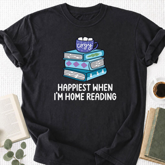 Happiest When I'm Home Reading Unisex T-Shirt - Book Social Club