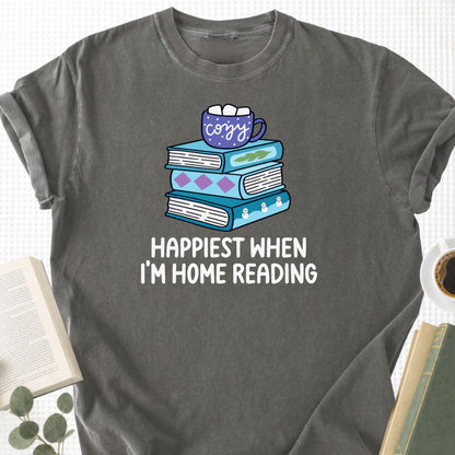 Happiest When I'm Home Reading Unisex T-Shirt - Book Social Club