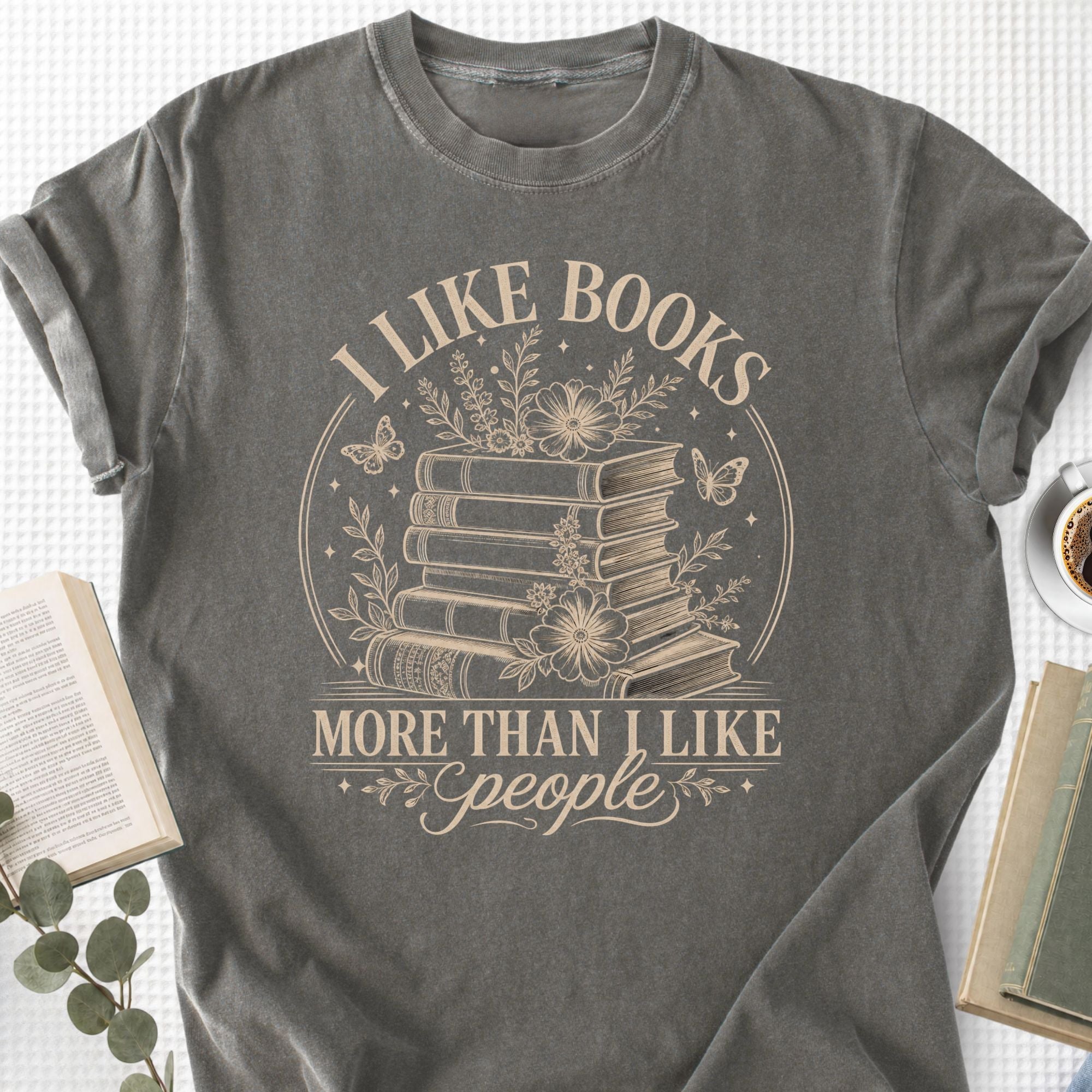 I Like Books More Than People Boho Unisex T-Shirt - Book Social Club