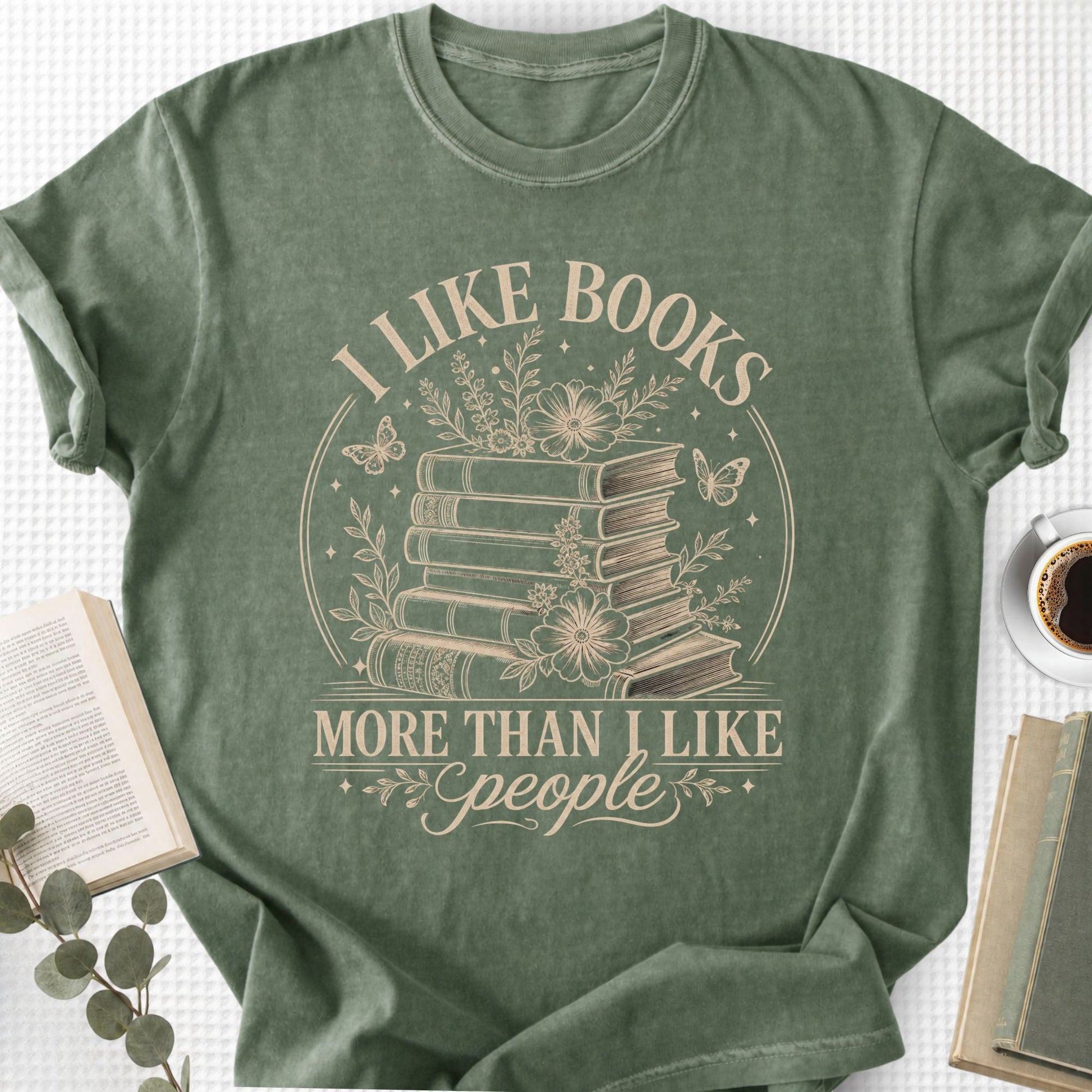 I Like Books More Than People Boho Unisex T-Shirt - Book Social Club