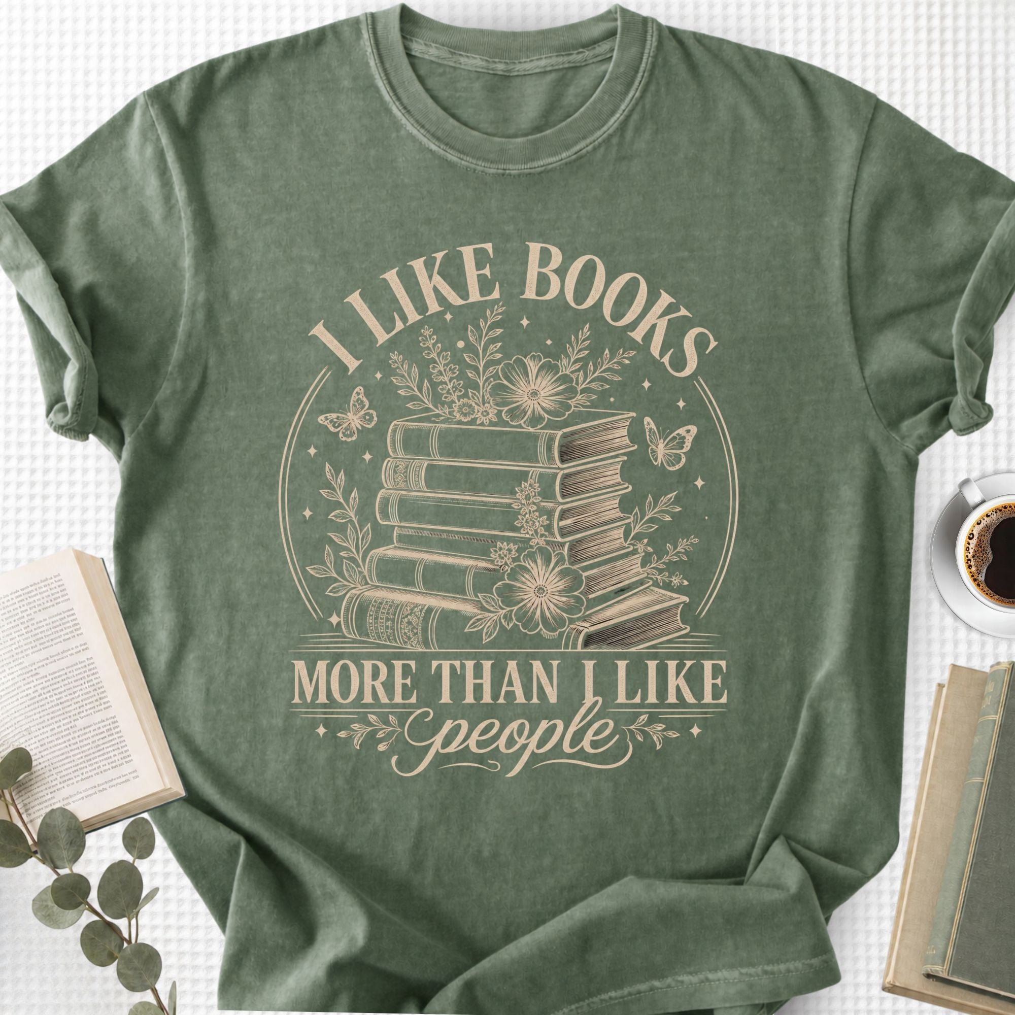 I Like Books More Than People Boho Unisex T-Shirt - Book Social Club