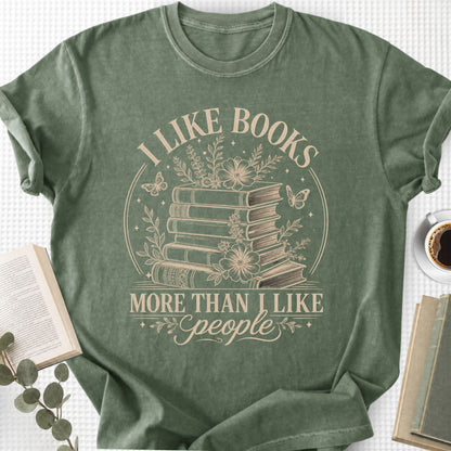 I Like Books More Than People Boho Unisex T-Shirt - Book Social Club