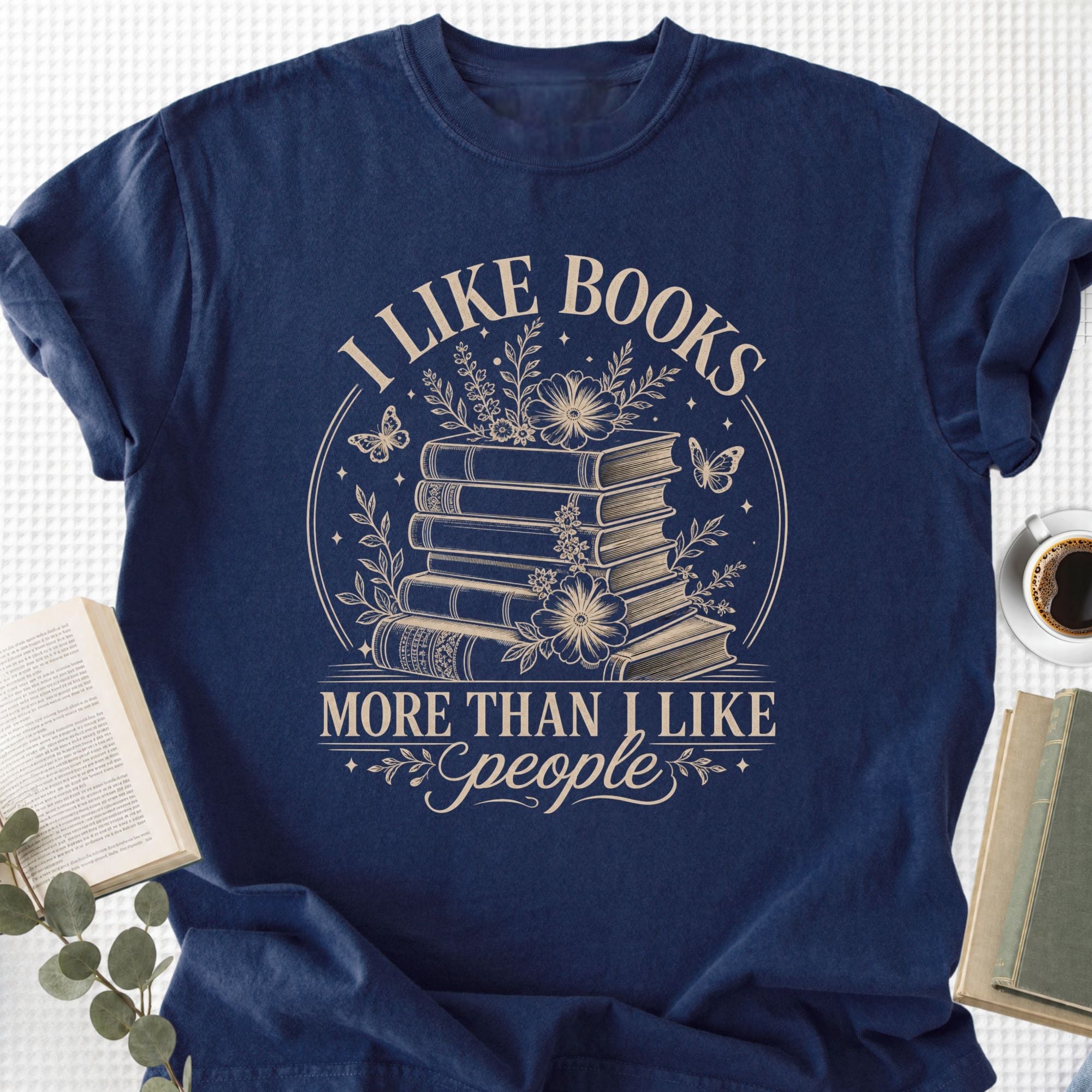 I Like Books More Than People Boho Unisex T-Shirt - Book Social Club