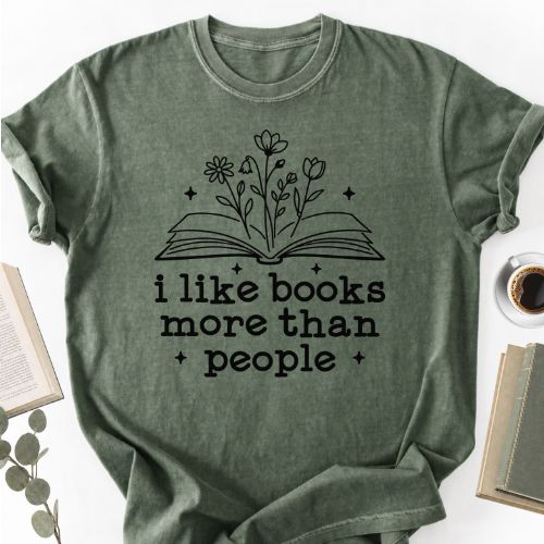 I Like Books More Than People Unisex T-Shirt, Book Lover Gift - Book Social Club